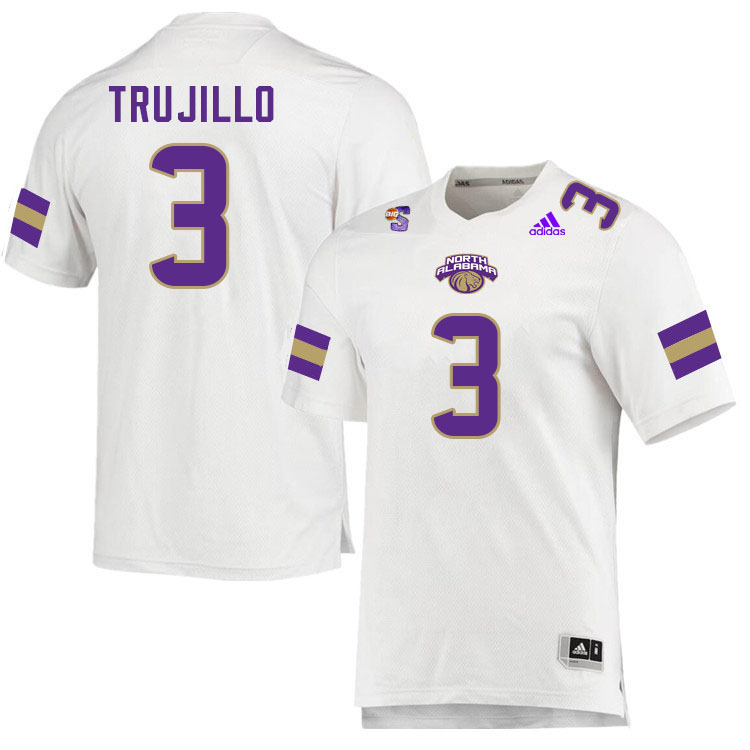 Men-Youth #3 K.J. Trujillo North Alabama Lions 2023 College Football Jerseys Stitched-White